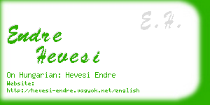 endre hevesi business card
